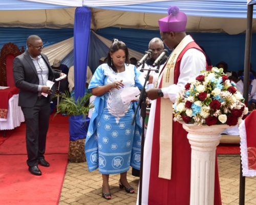 MT. KENYA SOUTH BISHOP CHARLES MUCENE DURING THE MOTHERS MERCY HOME ANNIVERSARY